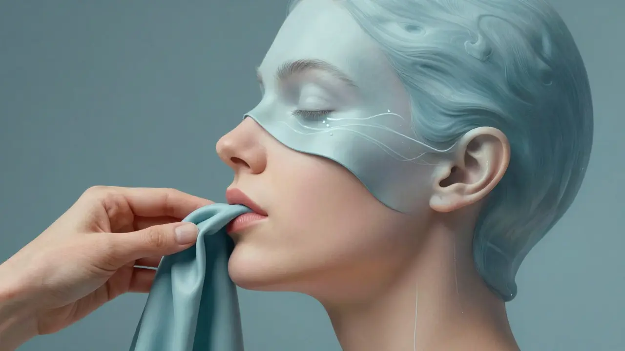 Stylized illustration showing fluid movement and skin smoothing