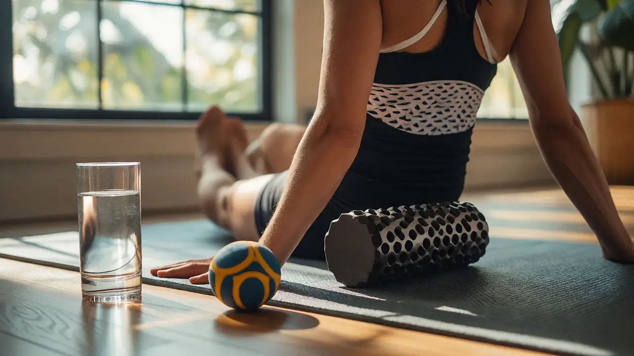 Person using foam roller for recovery